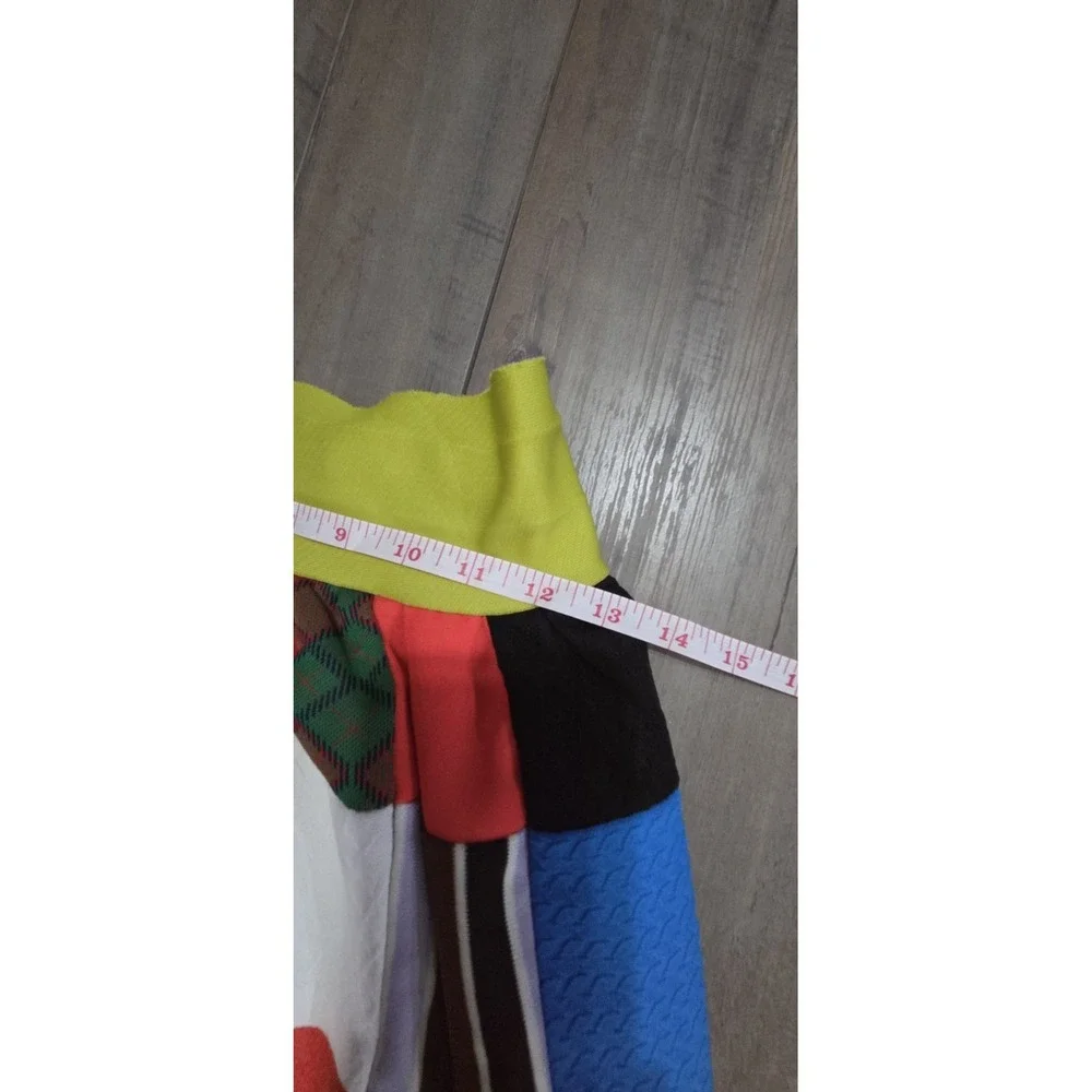 Handmade Vintage 70s Multi Color Quilt Skirt (27" Waist x39" Long) Boho Designer - Picture 7 of 9